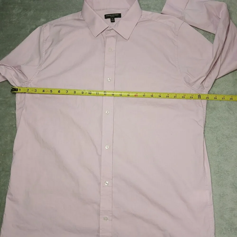 Banana Republic Mens XXL Purple Lavender Slim Long Sleeve Button Up Shirt Preppy